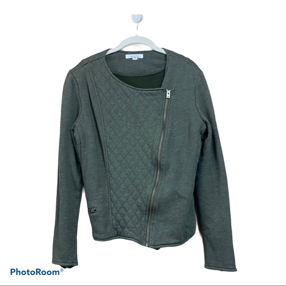 Athleta Belvedere green quilted Moto jacket - Picture 4 of 5